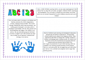 curriculum statement for an early years service 
